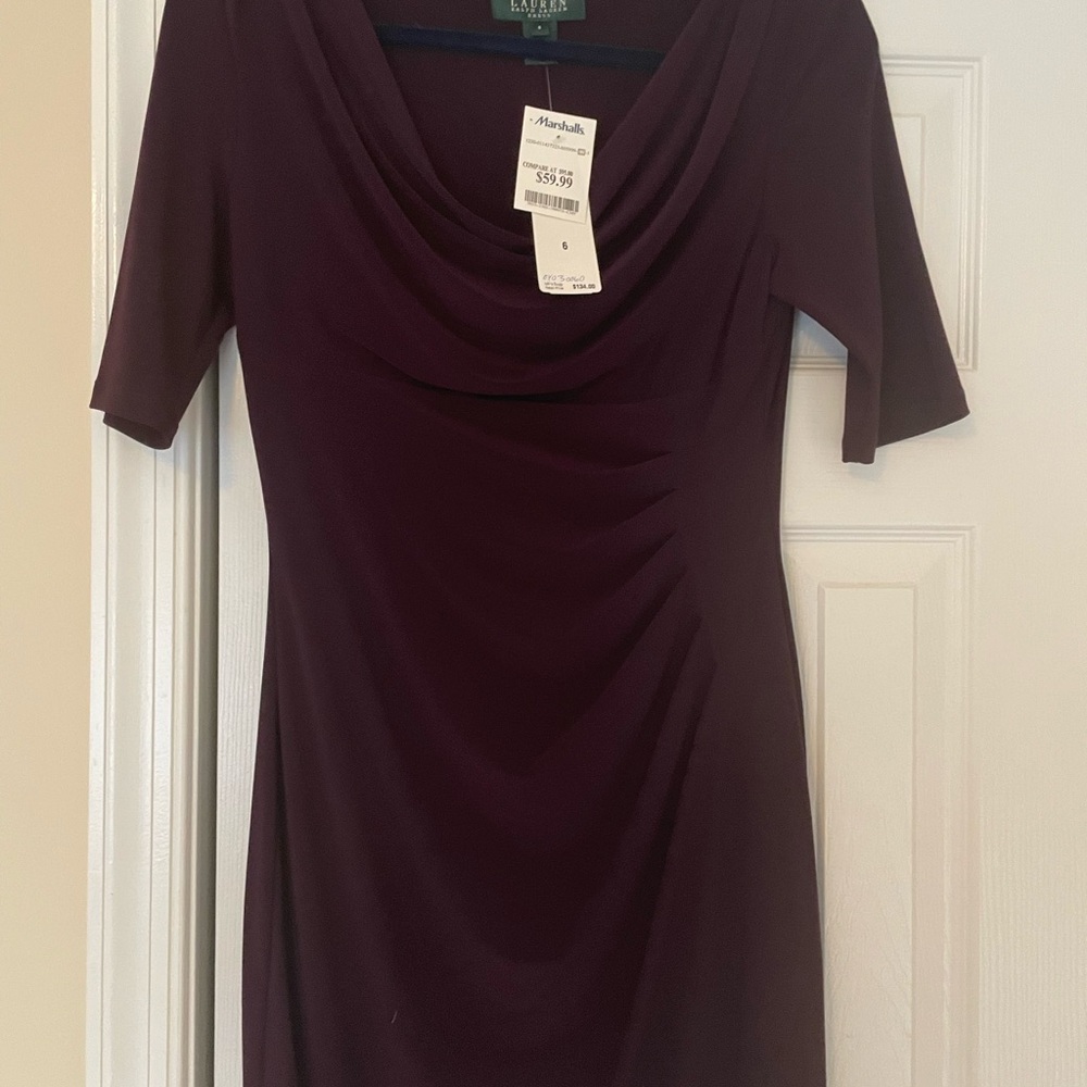 Elegant Purple Draped Dress